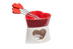 Czekoladowe fondue porcelanowe czerwone